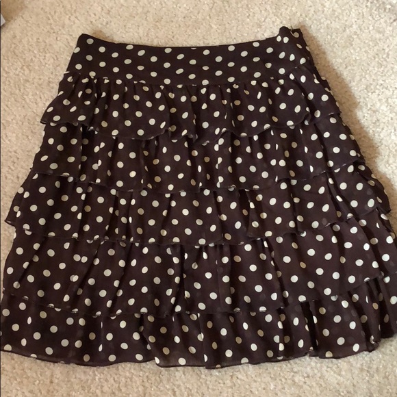 Dresses & Skirts - JUNIORS Brown Polkadot Ruffle Skirt